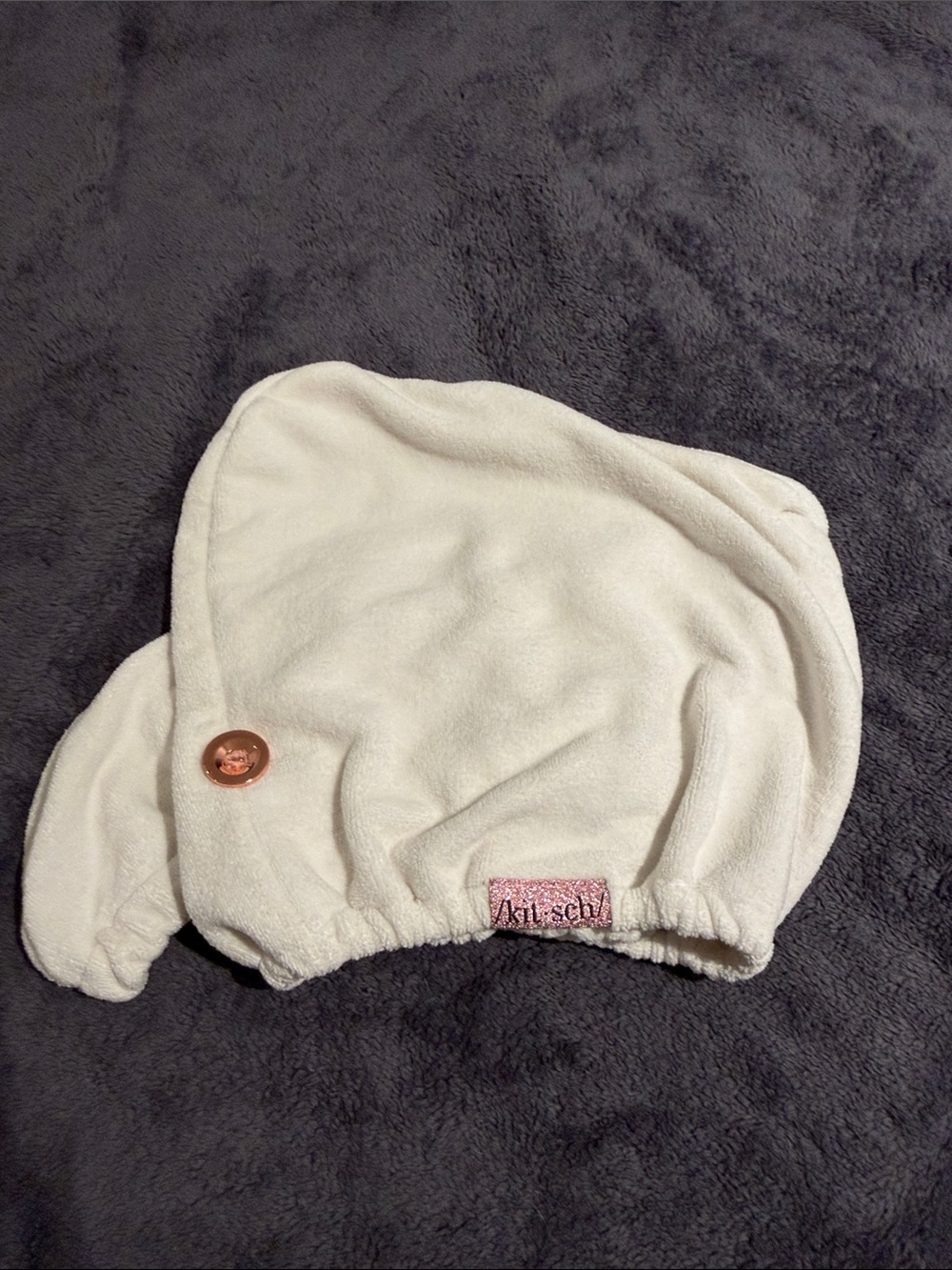 Kitsch White Turban Style Hair Towel for Fast Drying